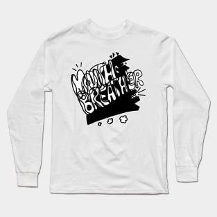 Dark and Gritty MOUTH BREATHER funky head graffiti text Long Sleeve T-Shirt